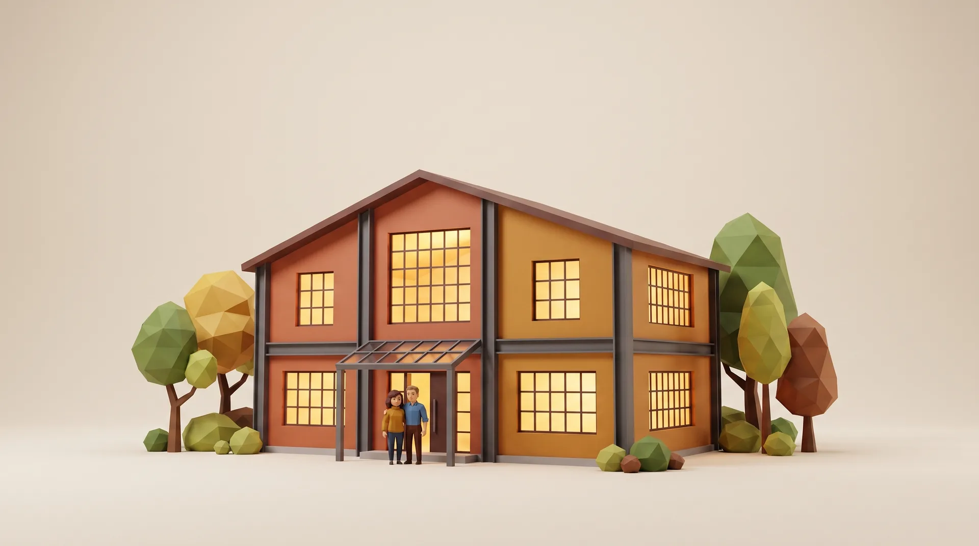 Eine Eventlocation aus Papier gebaut — die venvy-Welt im Low-Poly-Look